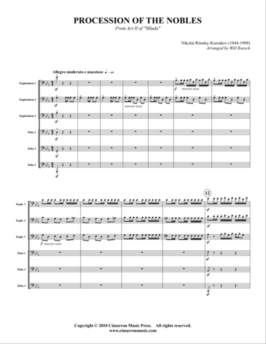 Procession of the Nobles Large Ensemble scores gallery preview page 1