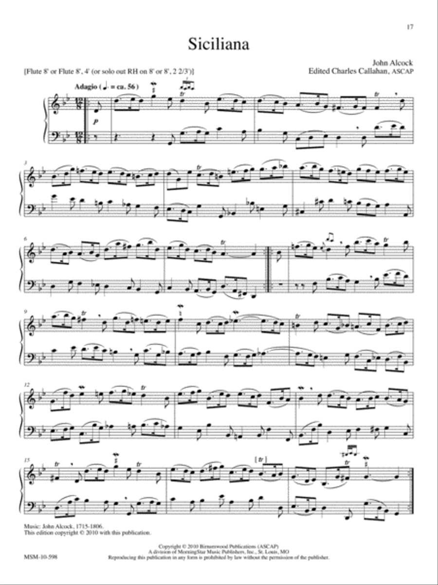 Siciliana Siciliana Organ scores gallery preview page 1