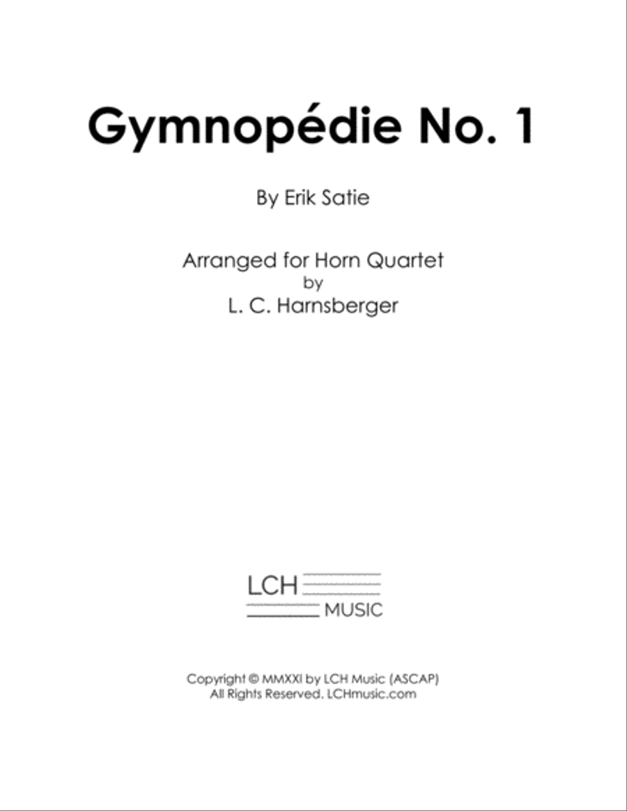 Gymnopédie No. 1 for Horn Quartet French Horn Quartet scores gallery preview page 3