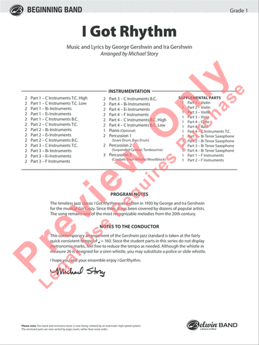 I Got Rhythm I Got Rhythm Concert Band scores gallery preview page 2
