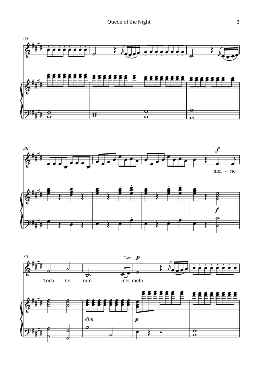 Queen of the Night (aria) - for ALTO in C# minor Chamber Music scores gallery preview page 3