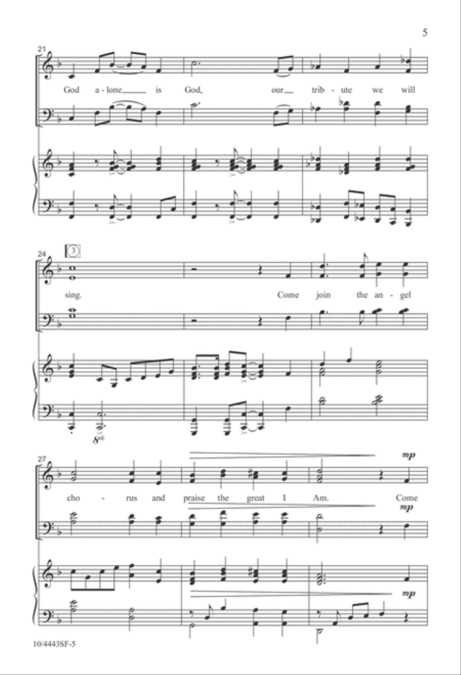 Come, Sing a Song of Joy! 4-Part scores gallery preview page 5