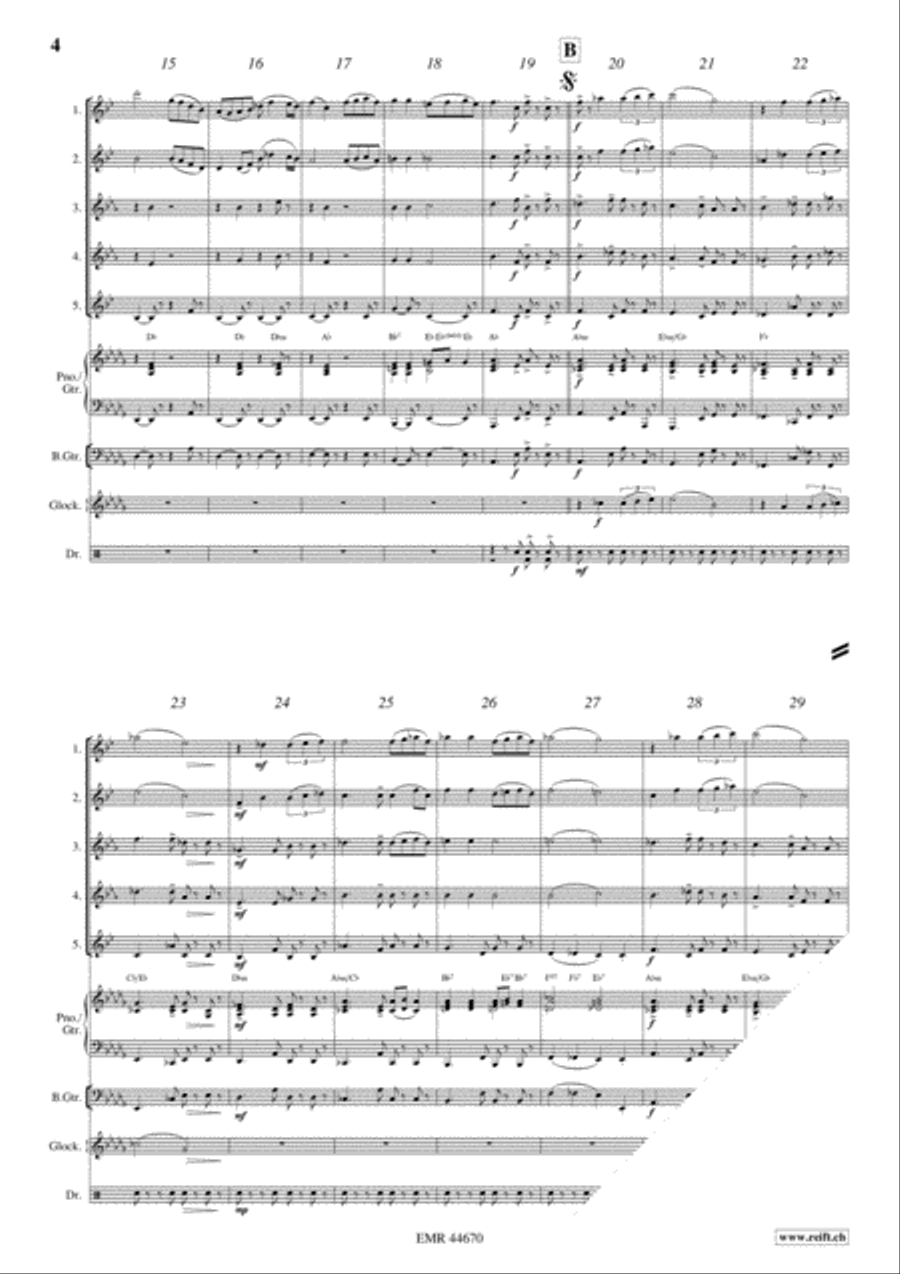 Por Una Cabeza Saxophone Quintet scores gallery preview page 4