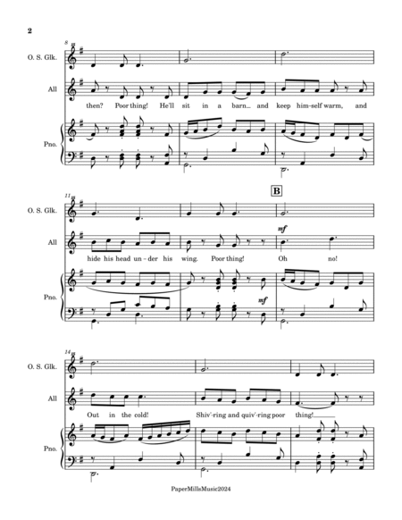The North Wind and The Robin (The North Wind Doth Blow): A Partner Song for 2-Part Choir image number null