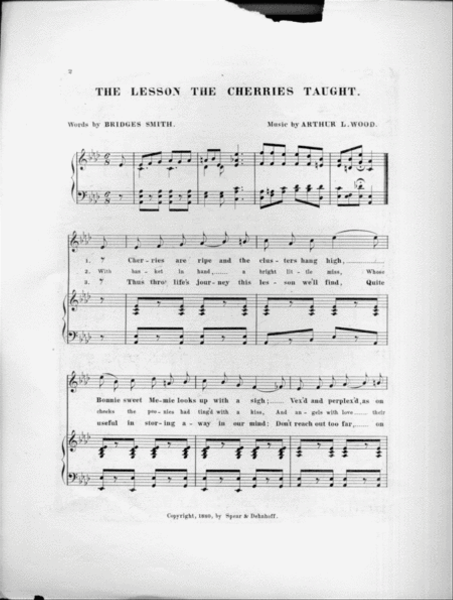 The Lesson the Cherries Taught. An Every Day Song 4-Part scores gallery preview page 2