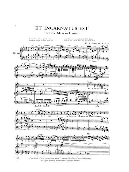 Et Incarnatus Est (From The Mass In C Minor) (L. & E.), K. 417A