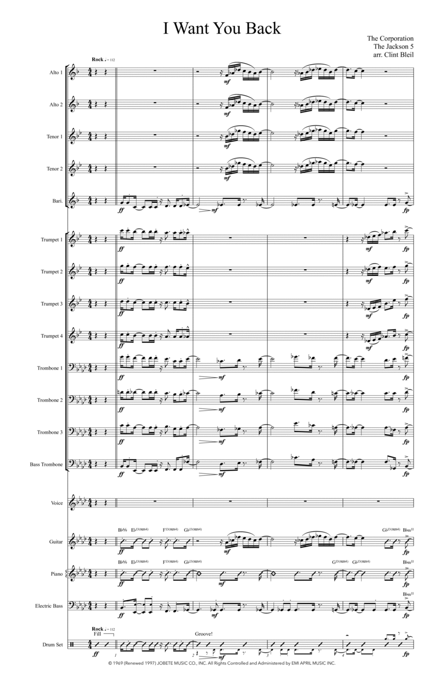 I Want You Back Jazz Ensemble scores gallery preview page 1