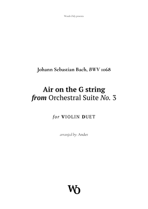 Air on the G String by Bach for Violin Duet