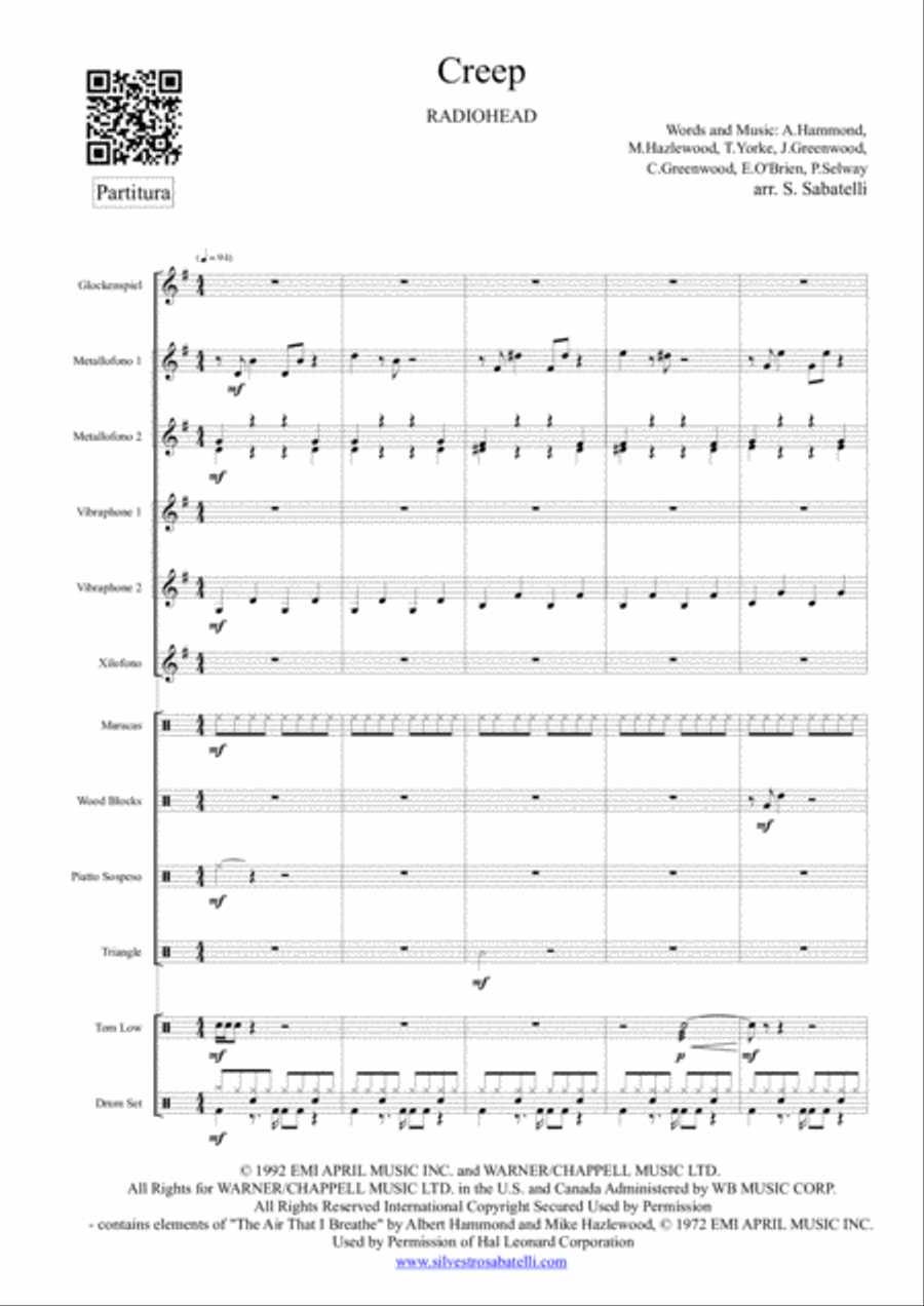 Creep Creep Percussion Ensemble scores gallery preview page 2