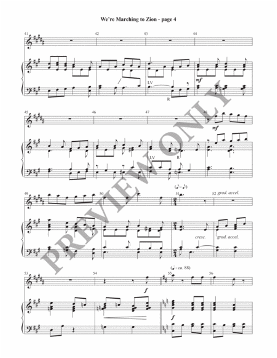 We're Marching to Zion (Handbell Part) Handbell Choir scores gallery preview page 5