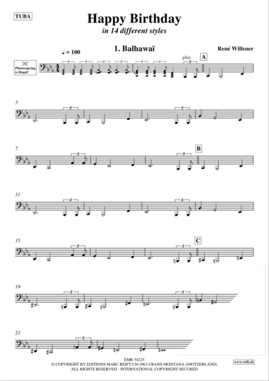 Happy Birthday Tuba - Sheet Music page 3