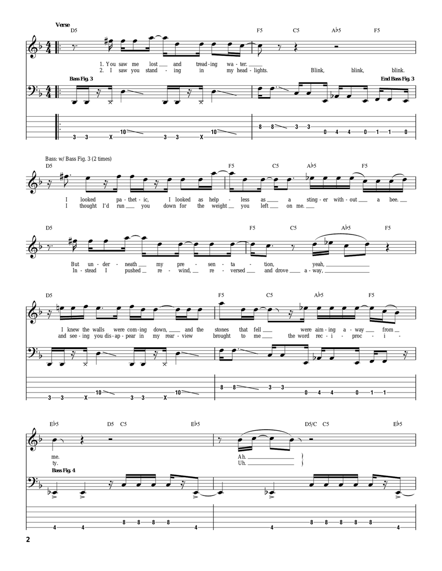 Circles Circles Bass Guitar Tablature scores gallery preview page 2