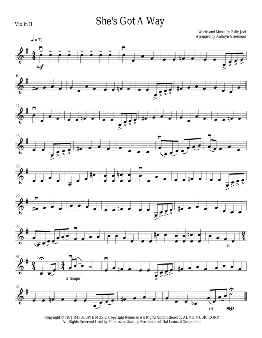 She's Got A Way String Quartet scores gallery preview page 3