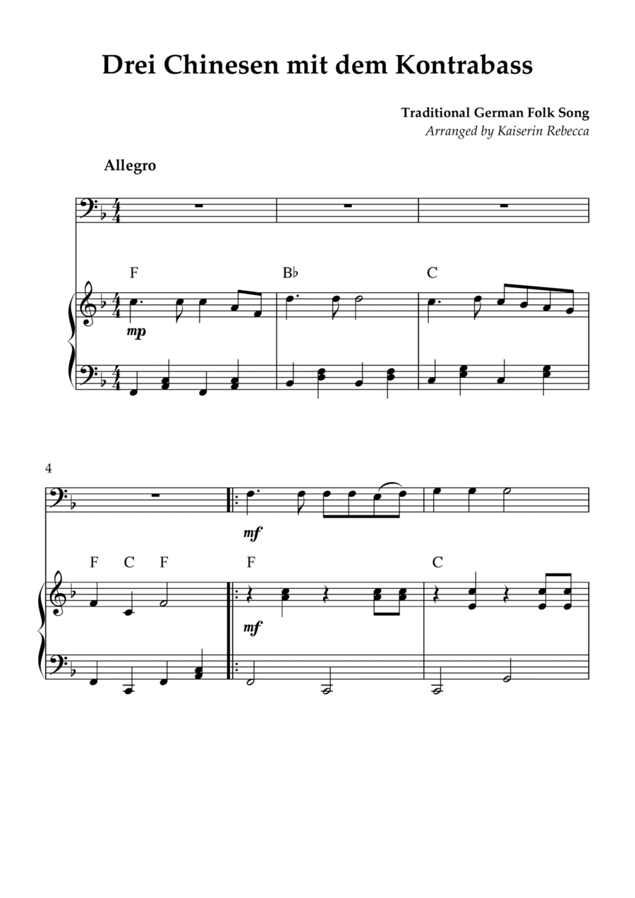 Drei Chinesen mit dem Kontrabass Bassoon scores gallery preview page 1