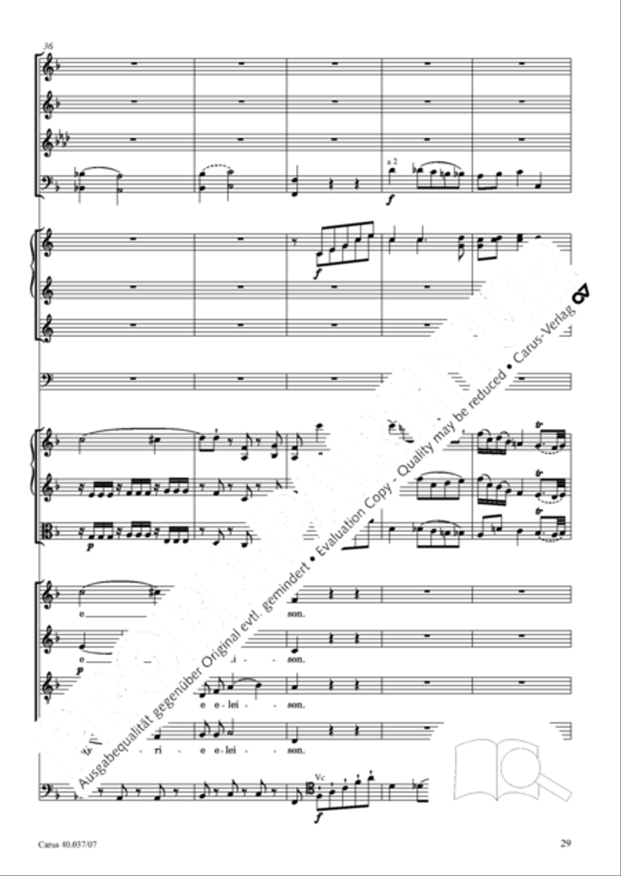 Kyrie in D minor 4-Part scores gallery preview page 30