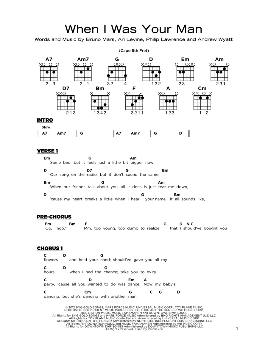When I Was Your Man Acoustic Guitar scores gallery preview page 1