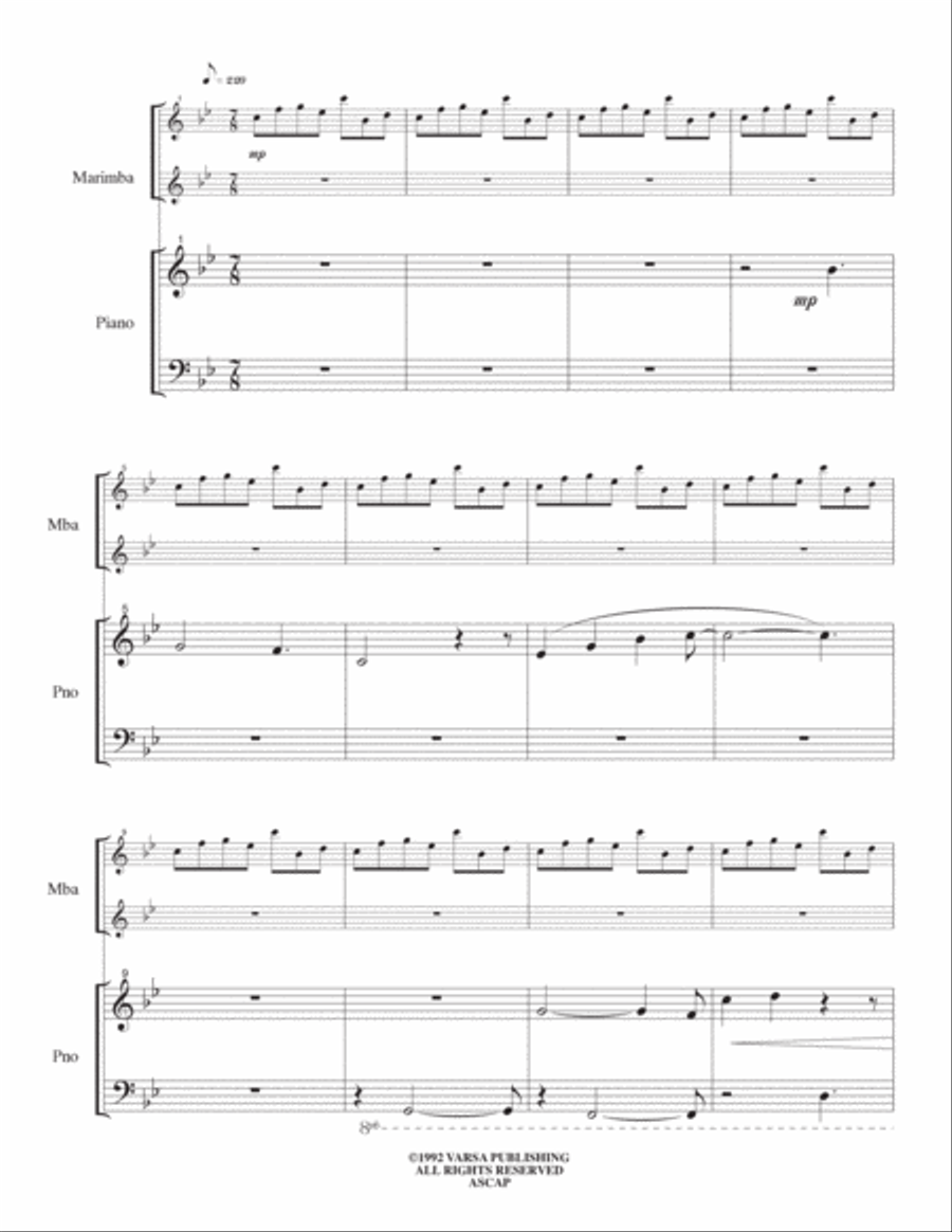 Duo for Marimba and Piano Piano scores gallery preview page 3