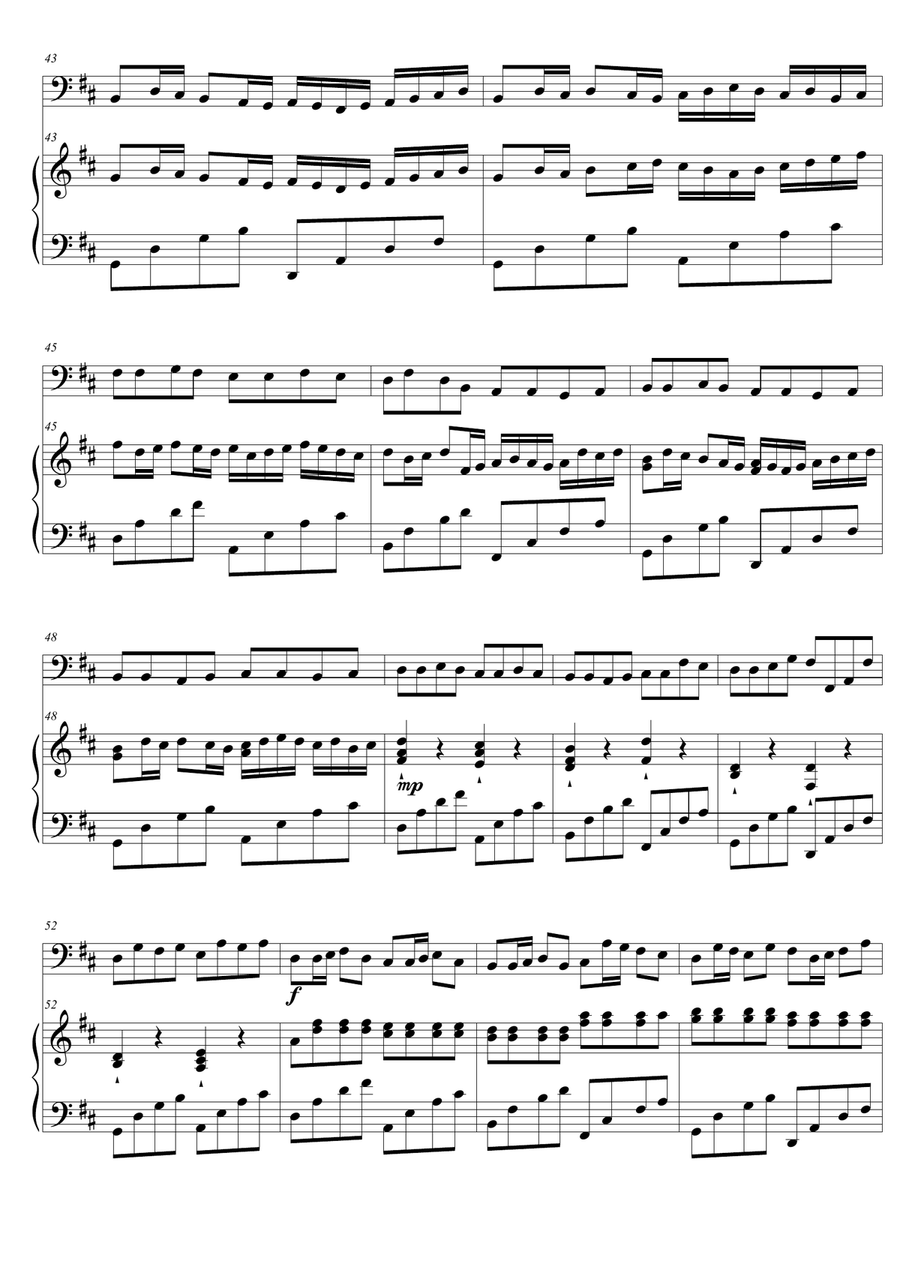 Canon in D major Cello and Piano Piano Accompaniment scores gallery preview page 4