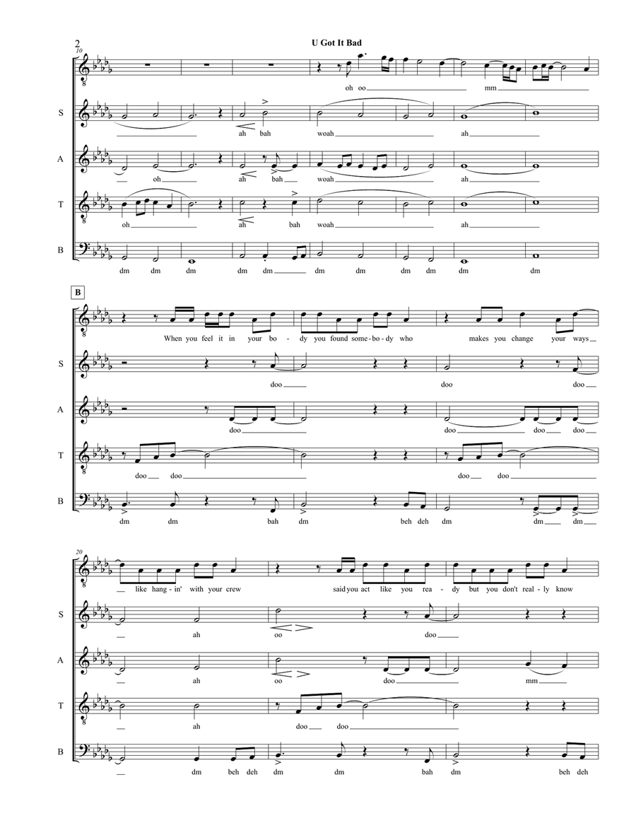 U Got It Bad 4-Part scores gallery preview page 2