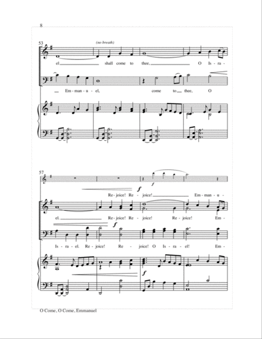 O Come, O Come, Emmanuel 4-Part scores gallery preview page 8