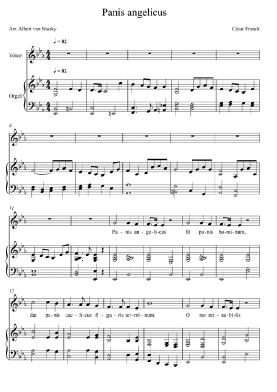 César Franck - Panis angelicus - Eb major key Organ Solo scores gallery preview page 2
