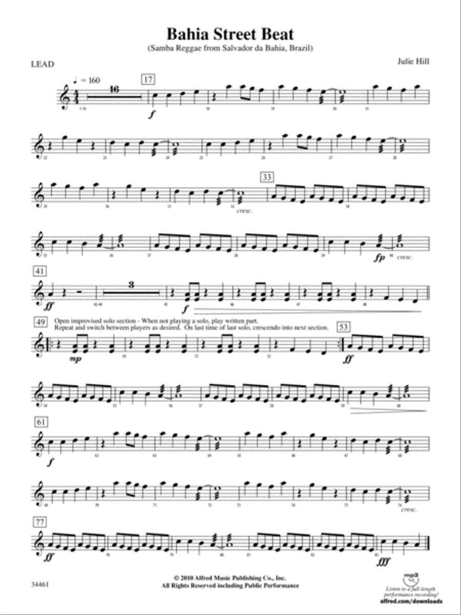 Bahia Street Beat: 1st Percussion Percussion scores gallery preview page 1