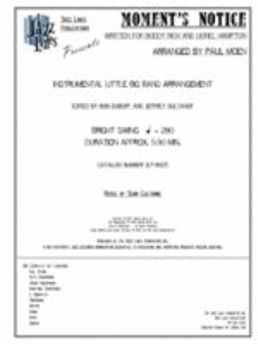 Moment's Notice Big Band scores gallery preview page 1