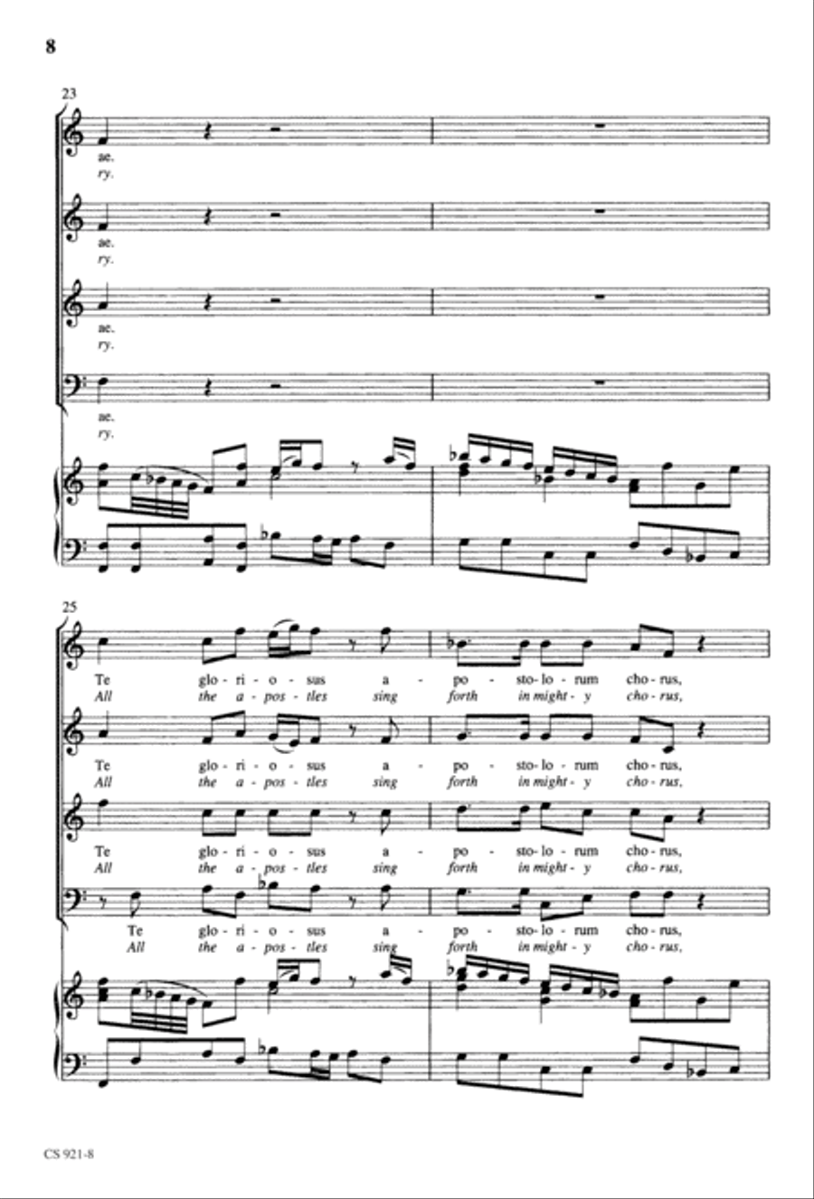 Te Deum - Choral Score