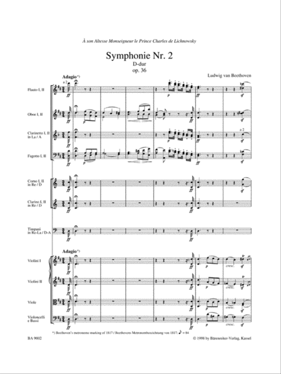 Symphony, No. 2 D major, Op. 36 Orchestra scores gallery preview page 2