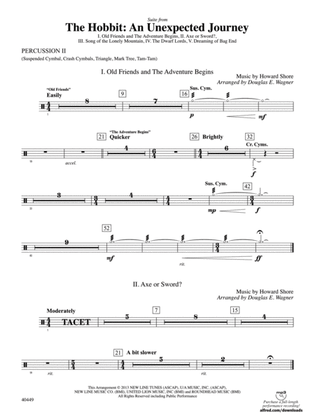 The Hobbit: An Unexpected Journey, Suite from: 2nd Percussion