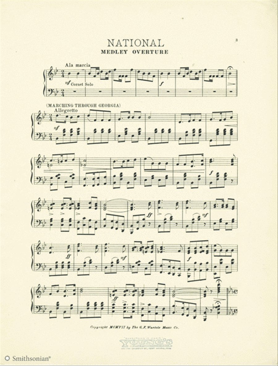 National Medley of Patriotic Airs Piano Solo scores gallery preview page 3