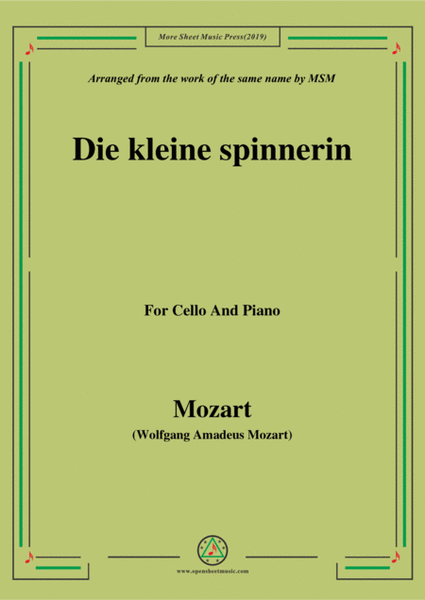 Mozart-Die kleine spinnerin,for Cello and Piano image number null