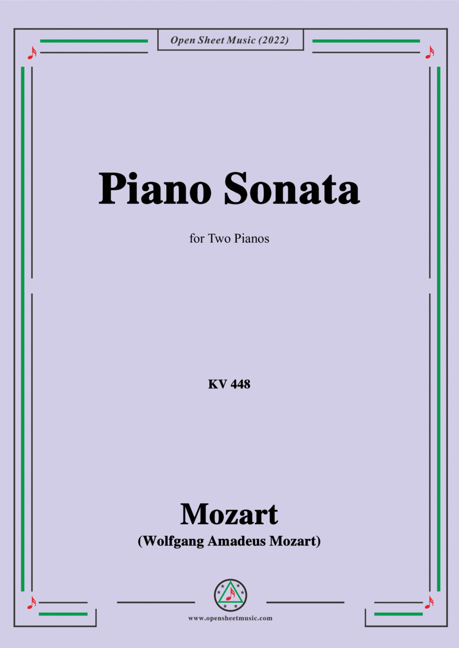 Mozart-Piano Sonata,K.448,in D Major,for 2 Pianos Piano scores gallery preview page 1
