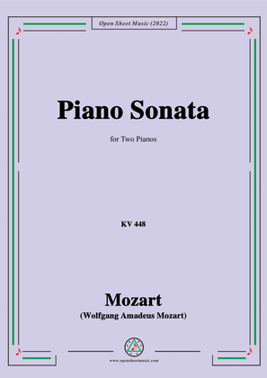 Book cover for Mozart-Piano Sonata,K.448,in D Major,for 2 Pianos