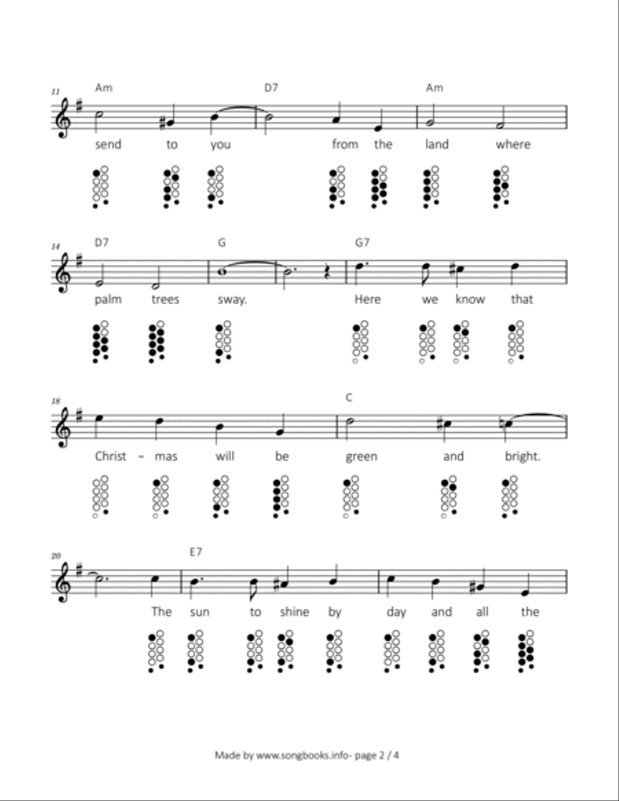 Mele Kalikimaka ocarina scores gallery preview page 2