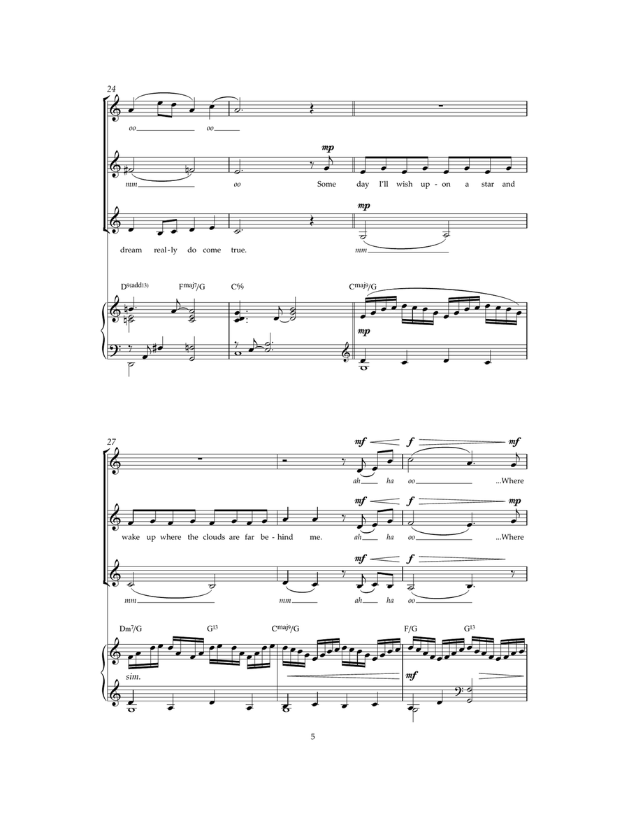 Over The Rainbow (from 'The Wizard Of Oz') Choir scores gallery preview page 5