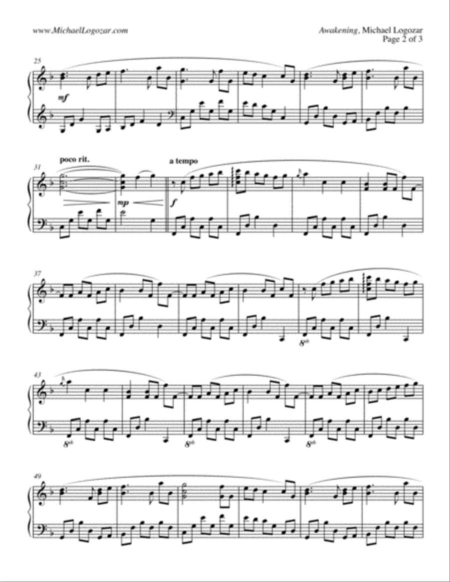 Awakening Piano Solo scores gallery preview page 2
