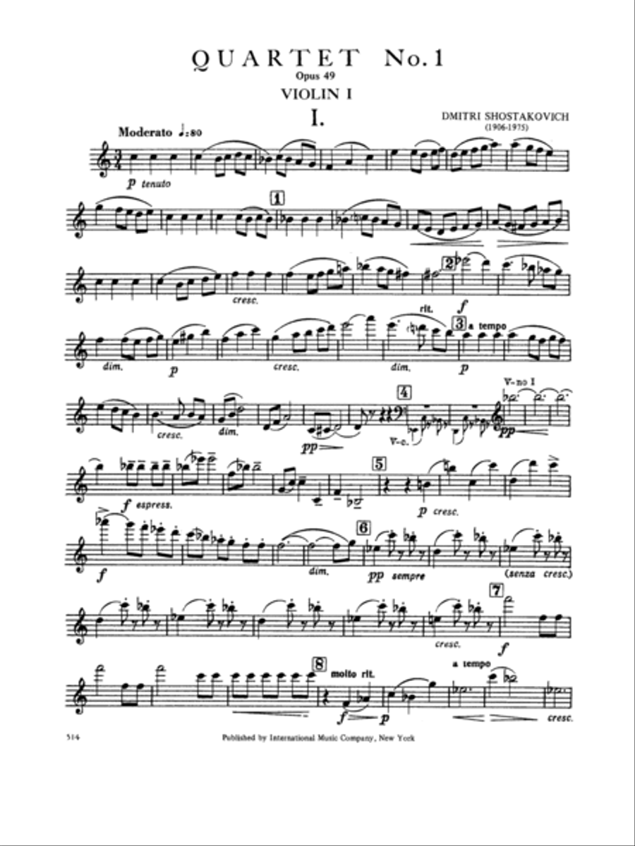 Quartet No. 1 In C Major, Opus 49