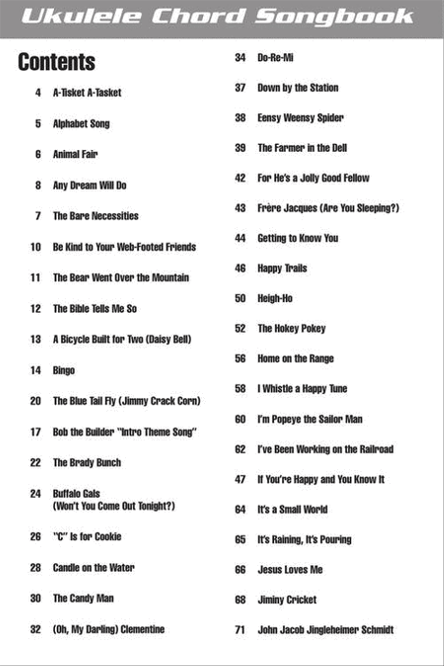 Children's Songs Ukulele scores gallery preview page 3
