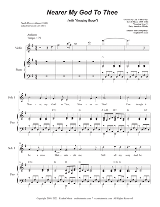 Nearer My God To Thee (with "Amazing Grace") (Vocal solos and SATB)