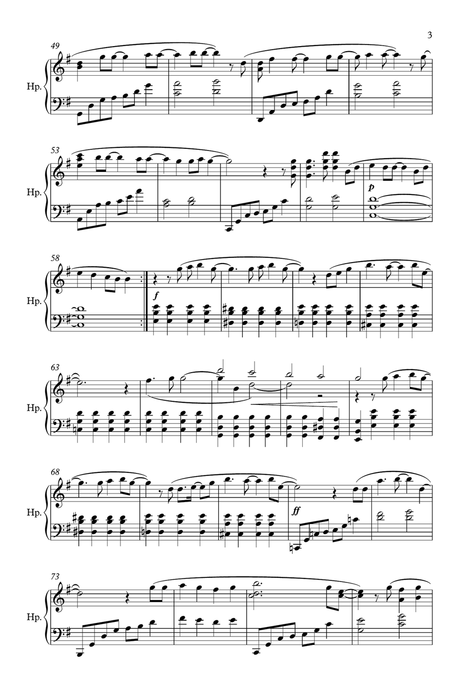 A Million Dreams Harp scores gallery preview page 3