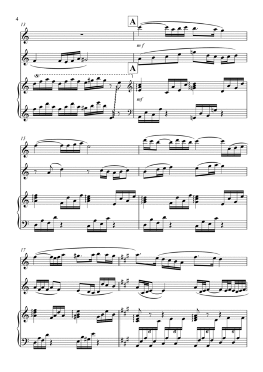 Swans are gliding through the raindrops op. 26 trio for flute violin and harp Small Ensemble scores gallery preview page 4