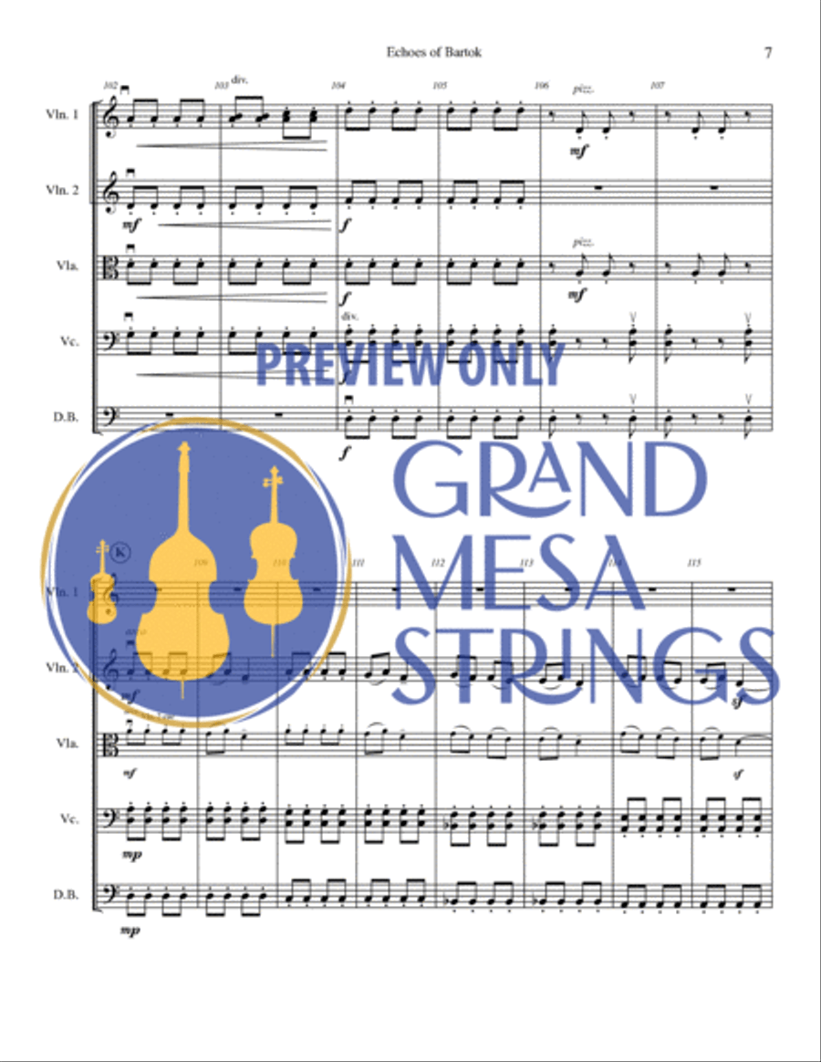 Echoes of Bartok String Orchestra scores gallery preview page 8
