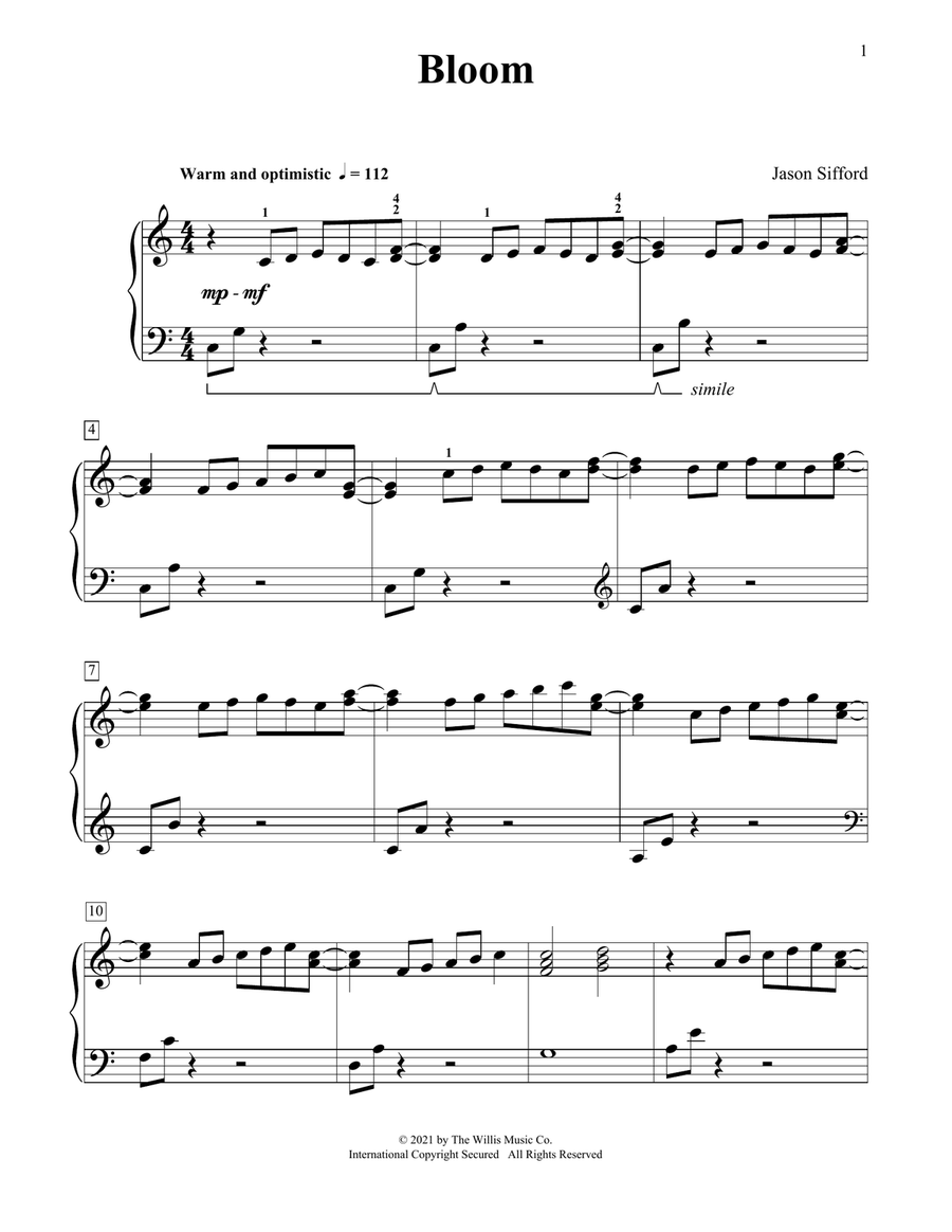 Bloom Piano Method scores gallery preview page 1