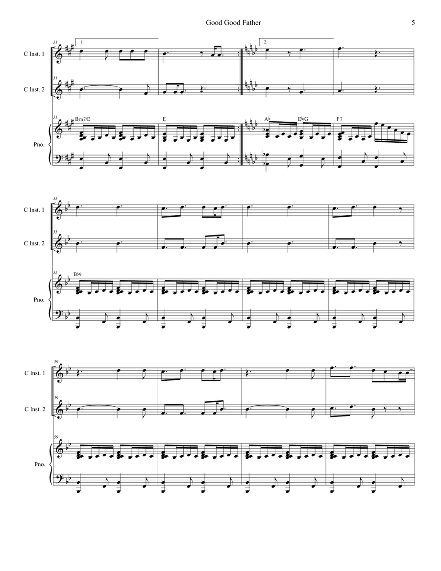 Good Good Father Piano scores gallery preview page 5
