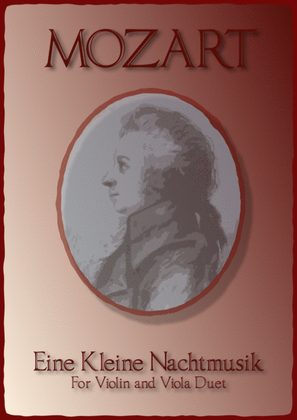 Book cover for Eine Kleine Nachtmusik, Allegro, by W A Mozart. Violin and Viola Duet