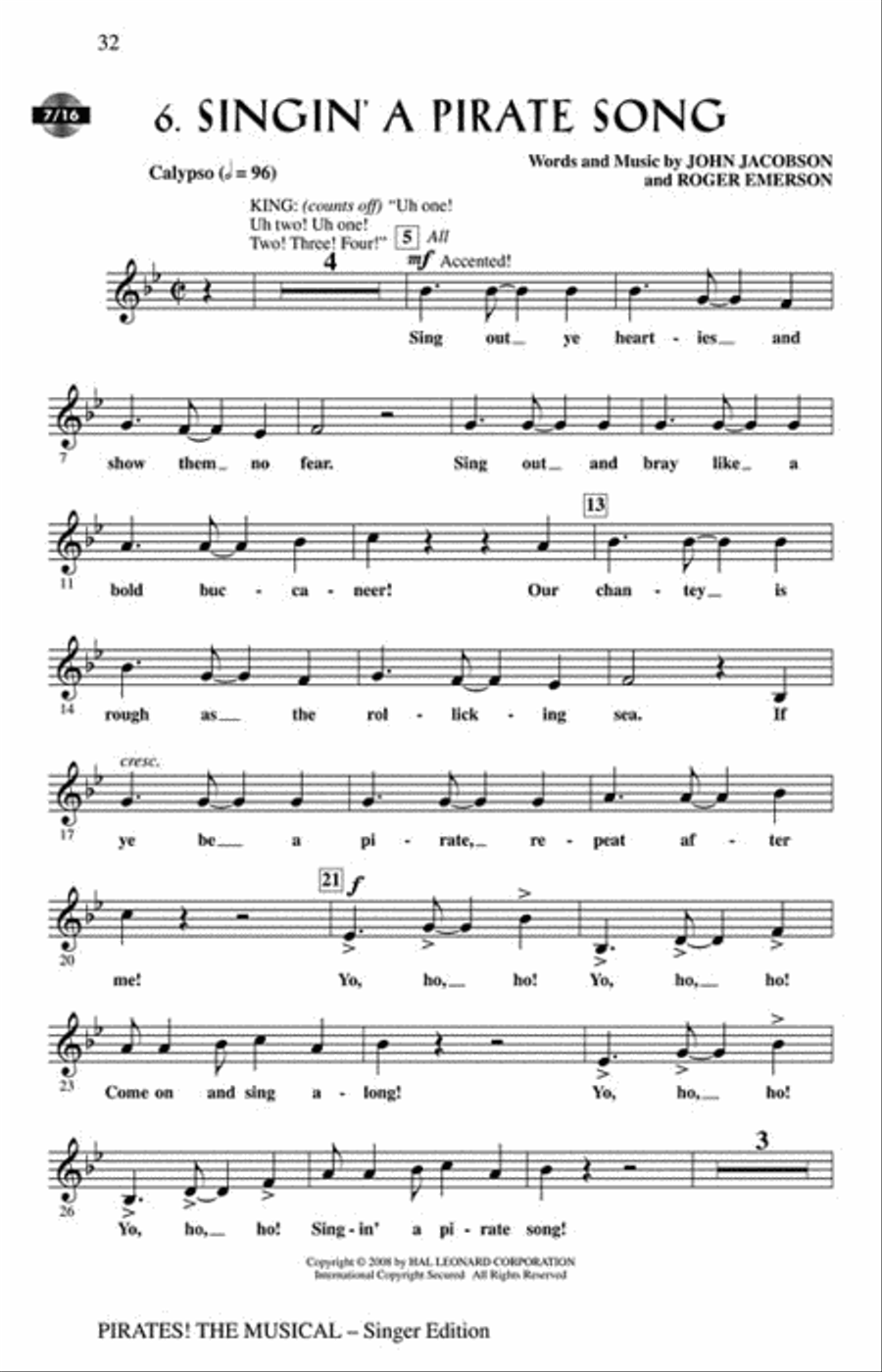 Pirates! The Musical Pirates! The Musical Choir scores gallery preview page 7