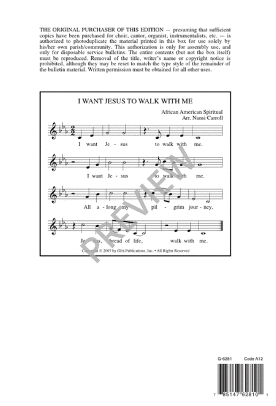 I Want Jesus to Walk with Me 3-Part scores gallery preview page 12