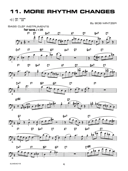 12 Contemporary Jazz Etudes by Bob Mintzer Bass Clef Instrument - Sheet Music