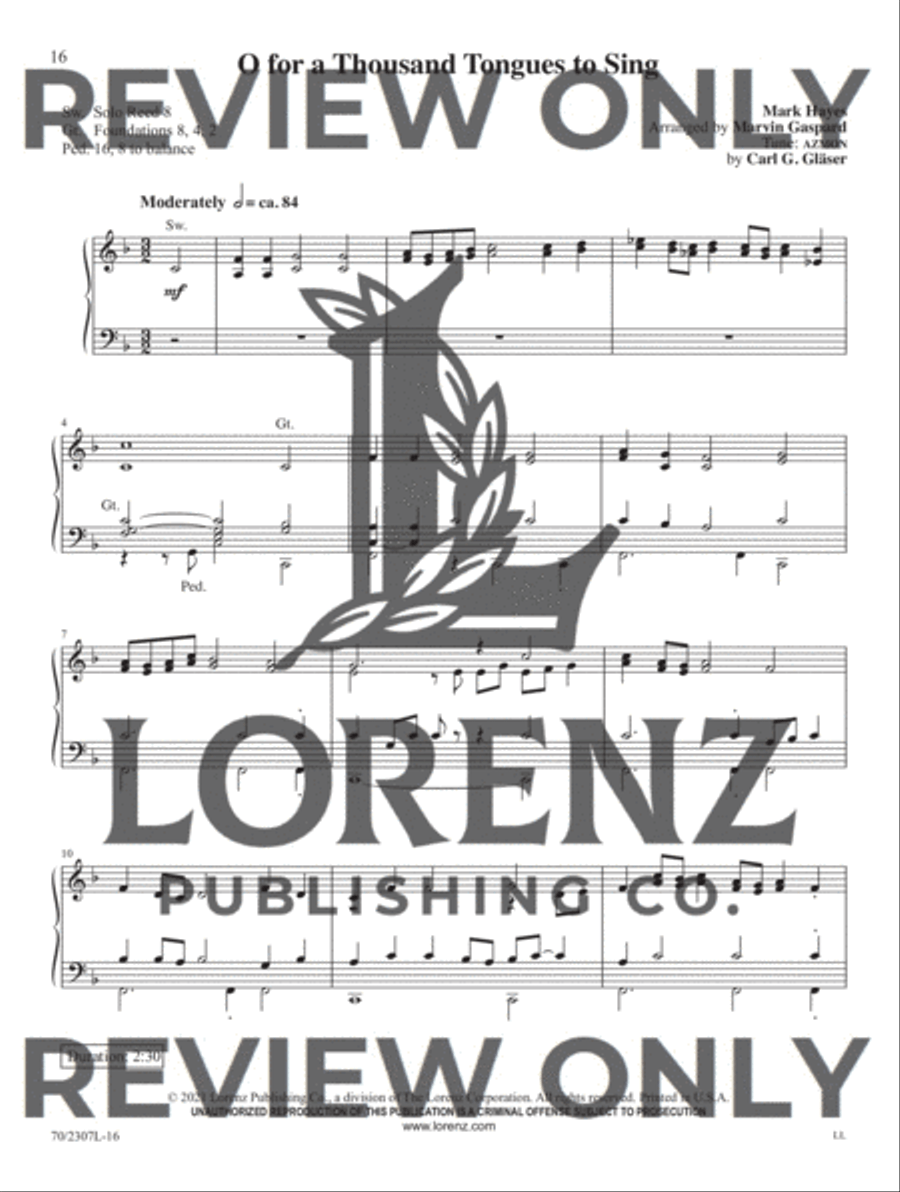 Mark Hayes: Hymns for Organ, Vol. 4 Organ Solo scores gallery preview page 10